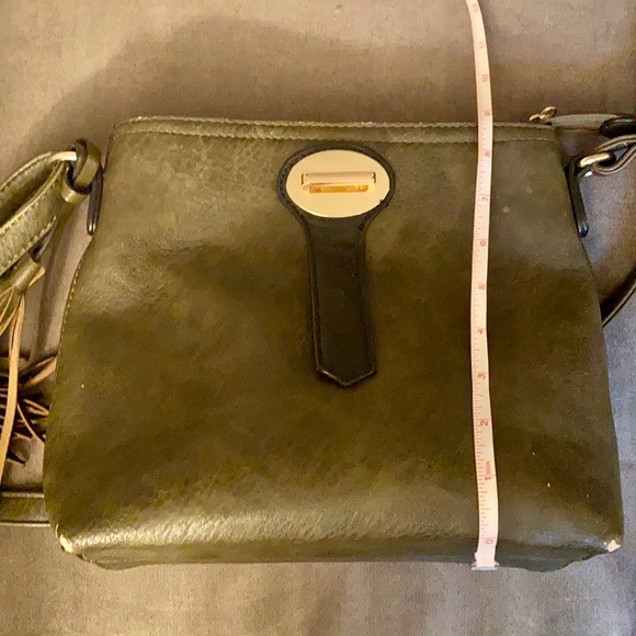 Crossbody Vegan Leather Purse Dark Olive Green - Picture 4 of 16